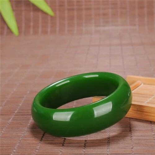 Natural Jade Hand-carved Wide Band Bracelet Fashion Boutique Jewelry Men and Women Aquamarine Bracelet