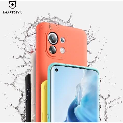 SmartDevil Camera Protection Phone Case For Xiaom mi 11 Solid Silicone Candy Color Soft Back Cover For Xiaomi 11 Pro Mi 11pro