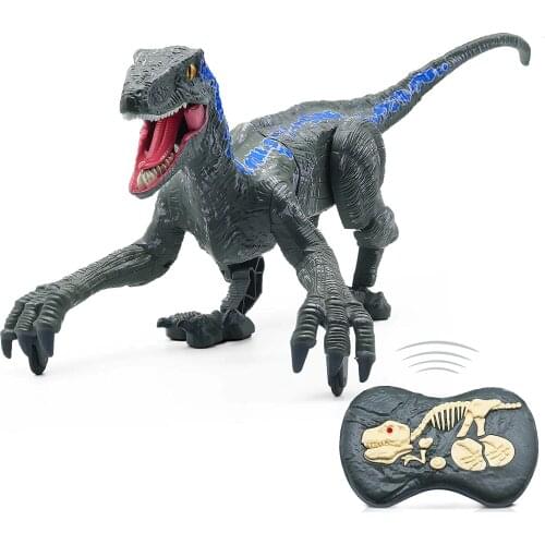 Remote Control Dinosaur Toys Walking Robot Dinosaur LED Light Up & Roaring 2.4Ghz Simulation Velociraptor RC Dinosaur Toys