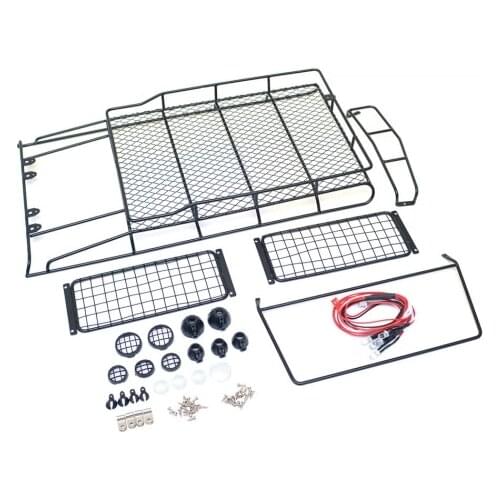 Explorer Roof Rack , stair, led lights For TRC Land rover Defender D110 Station Wagon RC 1/10 RC8WD