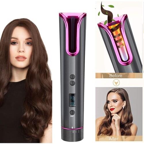 Ceramic Beach Waves Iron Curling Wand Air Auto Curler USB Cordless Wireless Curling Iron Hair Waver Tongs Automatic Hair Curler