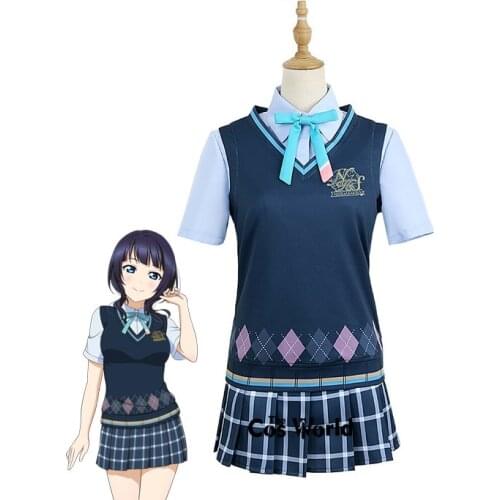 Love Live! Nijigasaki High School Idol Club Asaka Karin Summer School Uniform Outfit Anime Customize Cosplay Costumes