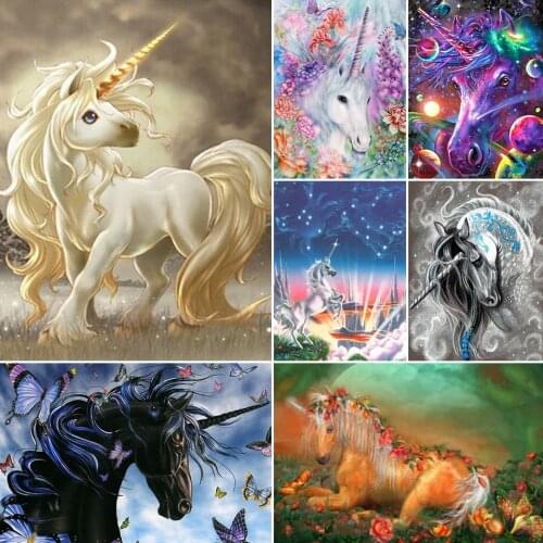DIY 5D Diamond Painting Cartoon Unicorn Cross Stitch Kits Full Drill Square Embroidery Mosaic Art Picture Of Rhinestones Decor