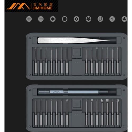JIMI New 30 IN 1 Multi-purpose Precisions Screwdrivers Kit Repair Tool DIY Screw Driver Set w/ Tweezers Aluminum Alloy Handle