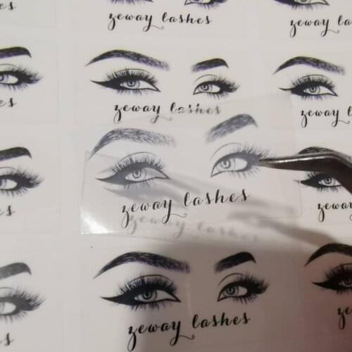 100 Pieces, Custom Personalized, Transparent,Eyelashes Stickers,Clear,Invitations, Favors Boxe Labels, Logo,Your text