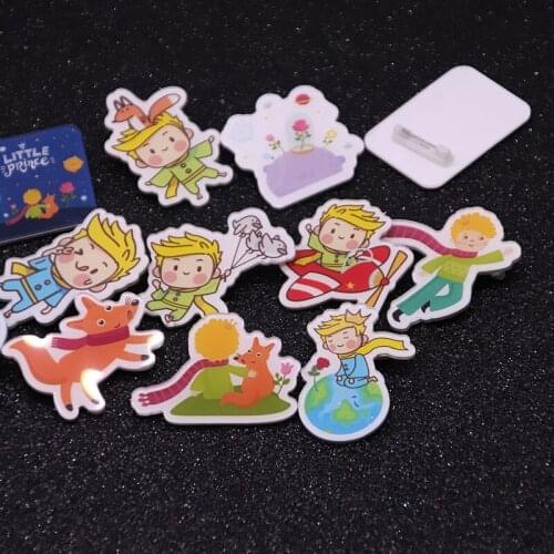 2020 New The Little Prince And Fox Acrylic Brooch Funny Brooch Pin Bag Clothing Accessories Art Epoxy Brooches