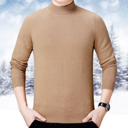 Autumn Winter Mens Wool Blends Sweaters Coat Solid Color Knitted Pullovers Male Turtleneck Warm Sweater T131