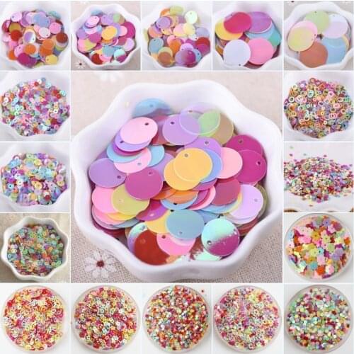 Paillettes 3-30mm Mixed AB Color Sequin Flat Round Cup Flower PVC Loose Sequins DIY Crafts Sewing Women Garment Accessories 30g