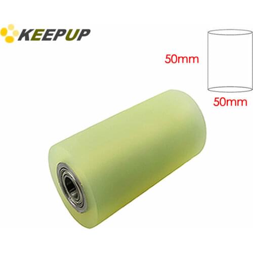 Diameter 50mm, length 50mm,PU polyurethane roller with bearing,Soft surface,Pipeline transmission Rubber wheel