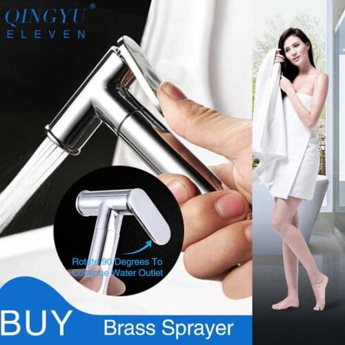 QINGYU ELEVEN Soild Brass Handheld Shattaf Toilet Bidet Shower High Pressure Anal Shower Bidet Toilet Spray Gun Shower