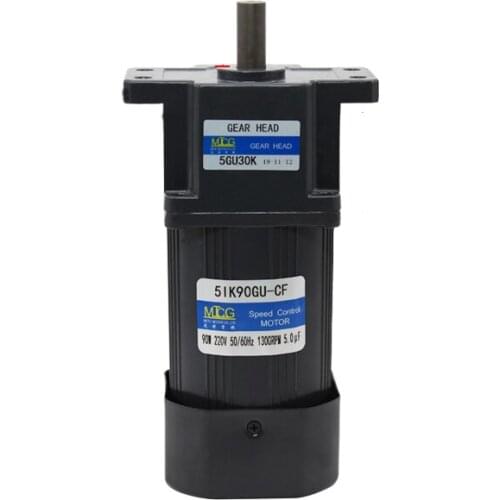 5IK90GU-CF 90w 220V/380V AC Gear Reduction Induction Motor, Forward and Reverse, Fixed Speed 3K-200K
