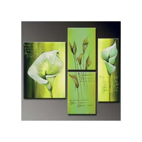 Hand Painting Oil Painting Callas Waiting For A Poet-Modern Oil Painting On Canvas Art Wall Decor-Floral Oil Painting Wall Art