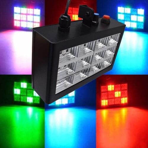 Stage Flash Lighting 20W 12pcs RGB LED Strobe Lights Auto Sound Activated DJ Disco Nightclub Party Bar Stage Strobe Light