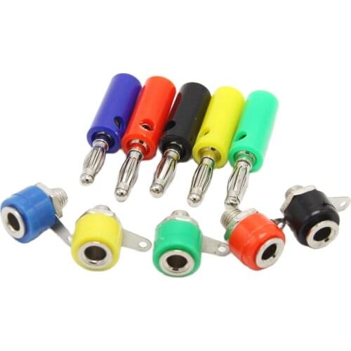 10Sets 4mm Banana Plug Screw with Socket Connector Kits 4mm Jack Panel Terminal Audio Speaker Connector