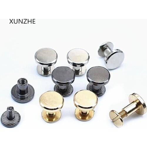 XUNZHE 20pcs 9mm*5.3mm Copper screw rivet studs for leather Golden silver bronze gun black Clothing luggage accessories