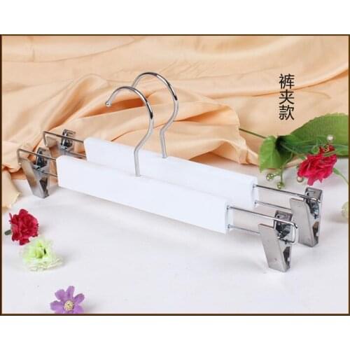 Sainwin 10pcs/lot 28cm And 34cm White Wood Pants Clip Trousers Hanger Clothes Rack Hangers for Pants Skirt Bra Hanger