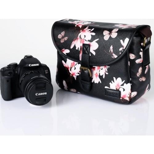 Wennew Retro Waterproof PU Leather Photo Case Camera Bag for Nikon D7500 D750 D5600 D3500 D3400 Canon EOS 850D 90D 800D 4000D