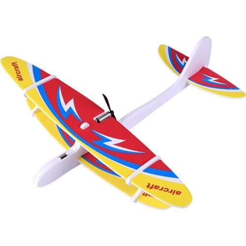 1pc Airplanes Colorful Capacitor Electric Hand Launch Throwing Glider Aircraft Inertial Foam Toy Plane Model Outdoor Toy For Kid