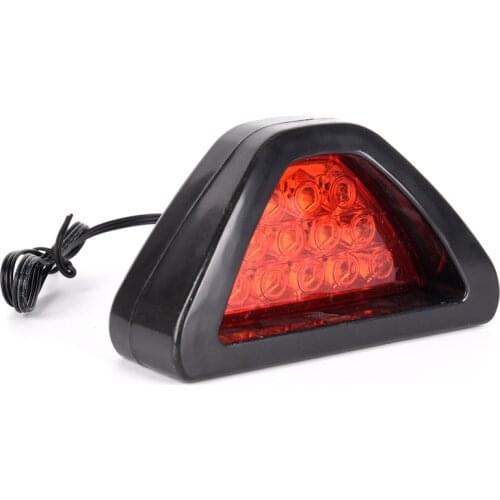 12V Car Offroad Low Third Brake Stop Light Universal Accessories Triangle Car Brake Lamp 12LED Red F1 Style