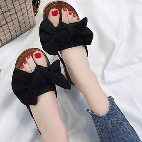 2020 Sandals for Women Beach Shoes Bow Slip On Gladiator Sandals Women Summer Footwear Flat Sandals Female