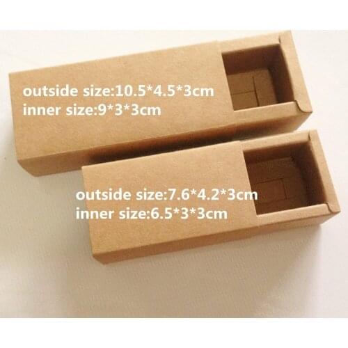 24pcs Brown Kraft Paper Gifts Drawer Box Packaging Paper Rectangular Box Handmade Soap\Lipstick\Jewelry\oil bottle