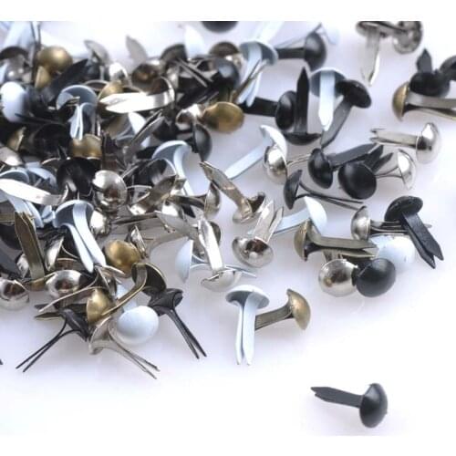 300pcs 5x10mm Mixed Round Metal Brad Studs Spikes Scrapbooking Embellishment Fastener Brads For Shoes Decoration CP0639