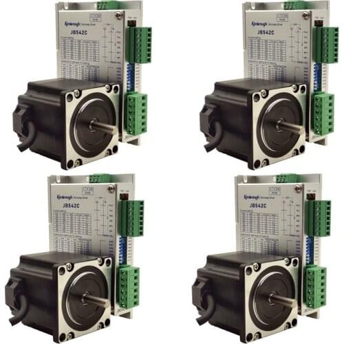 4Axis NEMA23 stepper motor 1.3N.m(186oz-in) 3.0A shaft 6.35/8.0mm 4 leads and Driver 1.0-4.0A DC20-50V 1-200Micro Laser machine