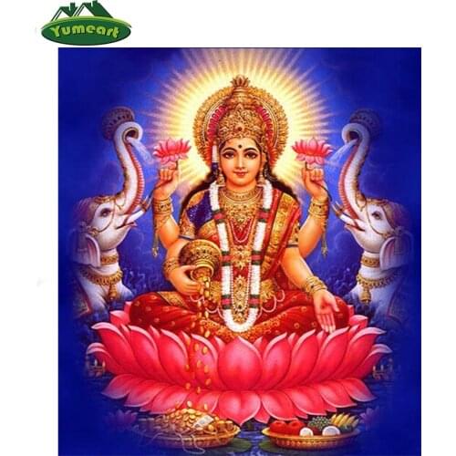 5D Square Diamond Painting Buddha Indian Religion Full Drill Diamond Cross Stitch Crystal Mosaic Wall Picture for Living Room