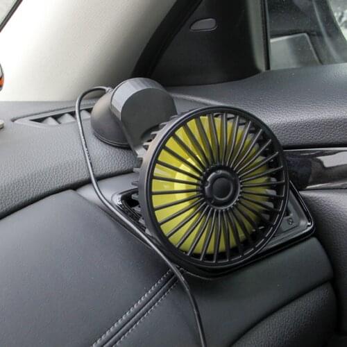 Car Fan Air Cooling Fan Conditioning with Suction Cup USB Powered 3-Speed Dashboard Windshield Desk Fan for Vehicle Home Office