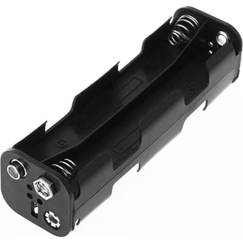 Battery Box Long Strip 8x AA Case Holder 12V Double Side Back Storage 9V Button Container DIY Soldering Connecting E56B