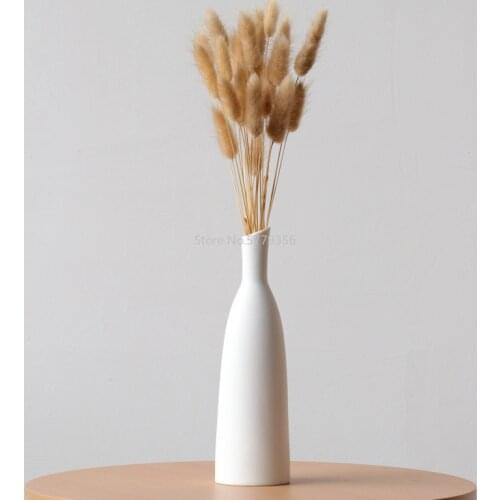 White Ceramic Vase Living Room Decoration Home Decor Flower Container Modern Wedding Centerpiece Table Top Vase for Floral