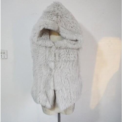Free Shipping SJ359 Tongxiang Sandrafur Hot Sale Winter Australia Rabbit Real Fur Waist Coat