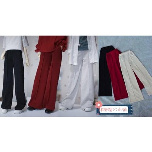 BJD Doll trousers Crystal Rib Thread Drape Wide Leg Pants ~3 Color 1/4&1/3& Uncle Fashion Casual Pants Doll accessories