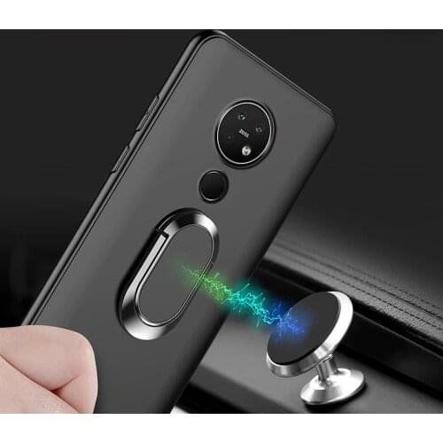 Case On For Nokia 5.3 Case For Nokia 7.2 Soft Magnetic Magnet Car Finger Ring Case For Nokia 7.2 TA-1196 TA-1181 TA-1178 TA-119