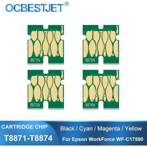 T8871-T8874 T8871 Ink Cartridge Chip For Epson WorkForce Enterprise WF-C17590 C17590 Printer Chips C13T887100-C13T887400