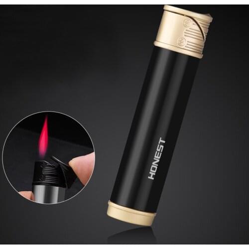 Torch Jet Flame Butane Gas Lighter Windproof Metal Turbo Cigar Cigarette Refillable Lighter Smoking Accessories Gadgets For Men