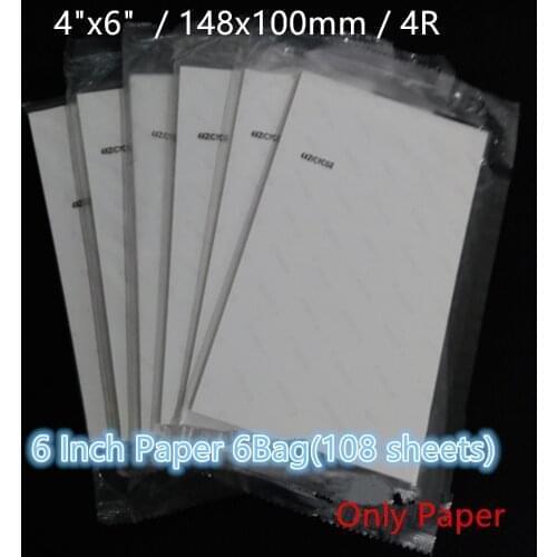 Photo paper 6" 6inch for Canon SELPHY CP1200 CP1300 CP910 CP900 CP820 ES1 ES2 ES30 CP400 CP500 CP600 CP700 CP720 printer