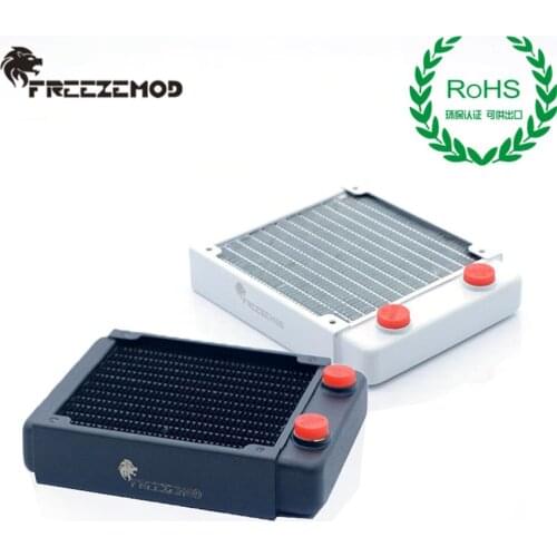 FREEZEMOD 120mm Copper Radiator 27mm Thick Black/White Piano Paint Water Cooler Heat Sink ROHS Certification for Water Cooling