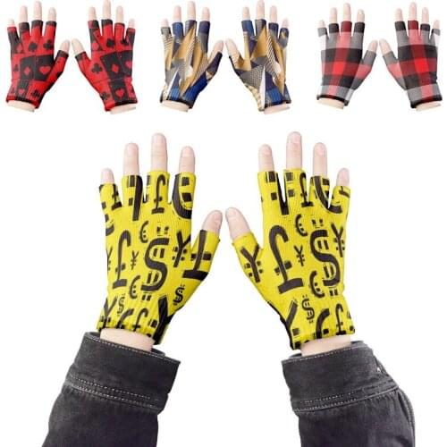 Good Quality Knitted Half Finger Gloves 9 Styles Pattern 3D Print Cycling Wrist Gloves Unisex Touchscreen Mitten Woman Gloves