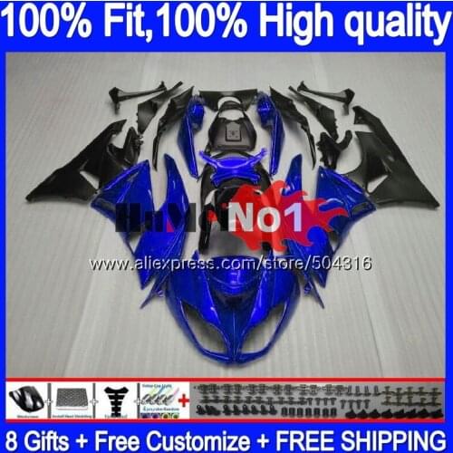 Injection For KAWASAKI ZX 636 ZX636 ZX6R 13 14 15 16 17 80MC.89 ZX 6R ZX-636 ZX-6R 2013 2014 2015 2016 2017 Metal blue Fairing