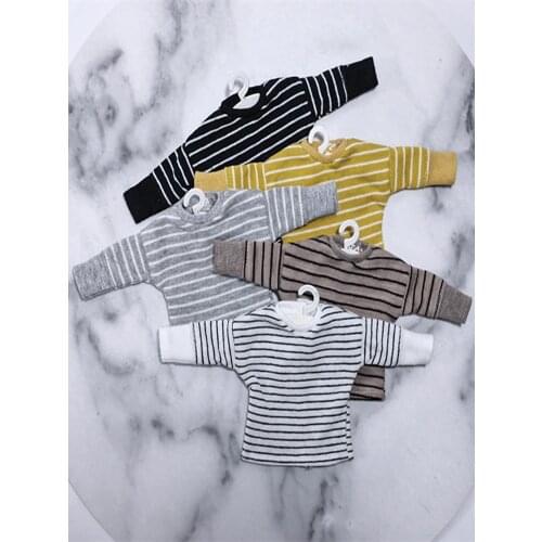 Doll Striped Sleeve Combined T-Shirt Blyth Sweater YOSD Outfit (Fit ICY, Pullip, Lati, Azone, JerryB, Ob24, BJD)