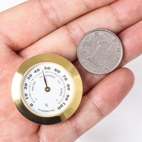 38mm Round Glass Analog Hygrometer For Humidors ，For Guitar Violin Cigar Tobacco 62KD