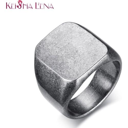 Cool Fashion Individuality Simple Smooth / Retro 316L Stainless Steel Ring Man bague Party Jewelry Drop Shipping