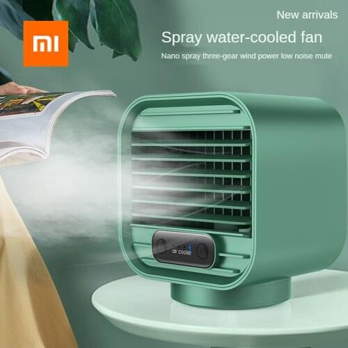 Xiaomi Mini Air Conditioner Water Cooling Fan Desktop USB Rechargeable Air Cooler Household Cooler Anion Humidifier For Office
