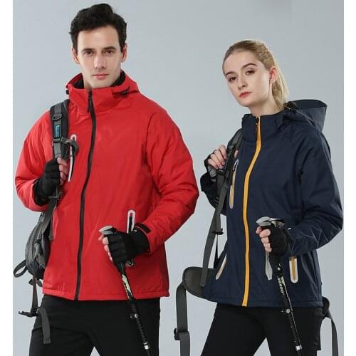 Custom logo Men Women Outdoor Winter Jackets Waterproof Windproof Plus Velvet Thermal Coats Climbing Camping Skiing Jackets