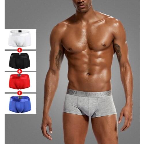 Mens panties mens brief underwear men flat corner pants Modale thin U convex youth breathable solid four-corner panties