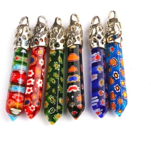 Natural Stone Crystal Pendant 5x30mm Bullet-shaped Pendant Manufacturing DIY Bracelet Necklace Earrings Jewelry Accessories