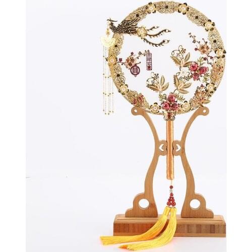 Brides fan Chinese wedding fan holding flower photography props chinese fan bride hand fan folding fan luxury hand fan