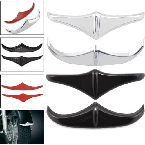Front Fender Leading Edge Tip Trail Edge Tip Accent Trim Cover For Harley Road Electra Street Trike Glide Dyna Chrome Black