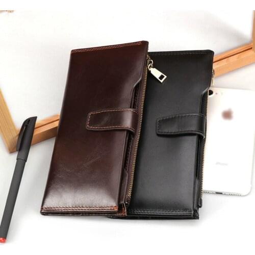 RFID Genuine Leather Women Wallet Female Long Clutch Lady Wallet Portomonee Luxury Brand Money Bags Female Coin Purse